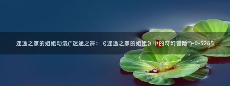 动漫培训：迷途之家的姐姐动漫(\